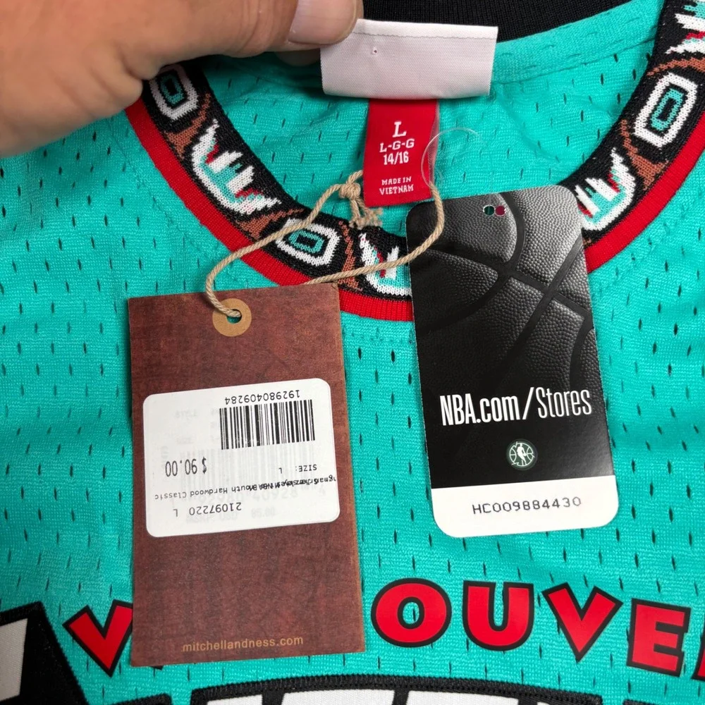 Mitchell & Ness Mike Bibby Vancouver Grizzlies #10 Jersey Kids L Teal NWT